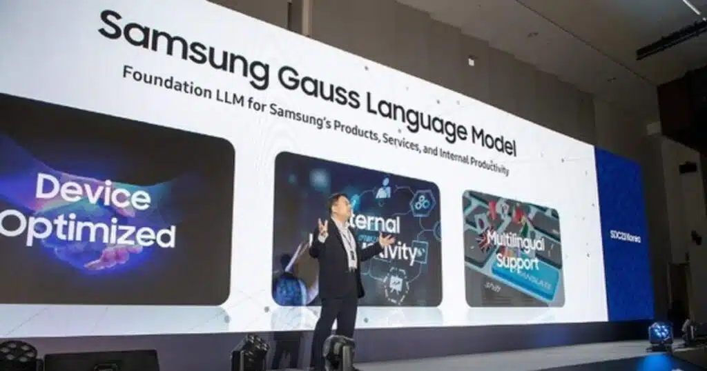 Samsung Gauss AI academic papers training collaboration 20,000 papers with Gauss AI training 
