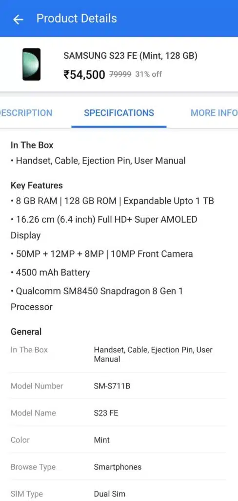 galaxy s23 FE Snapdragon version launch in india live in Flipkart 