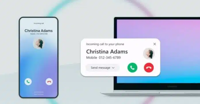 Samsung phone app call features in Galaxy book 4 series